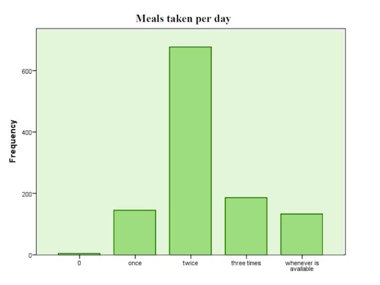 Chart showing number of meals eaten per day