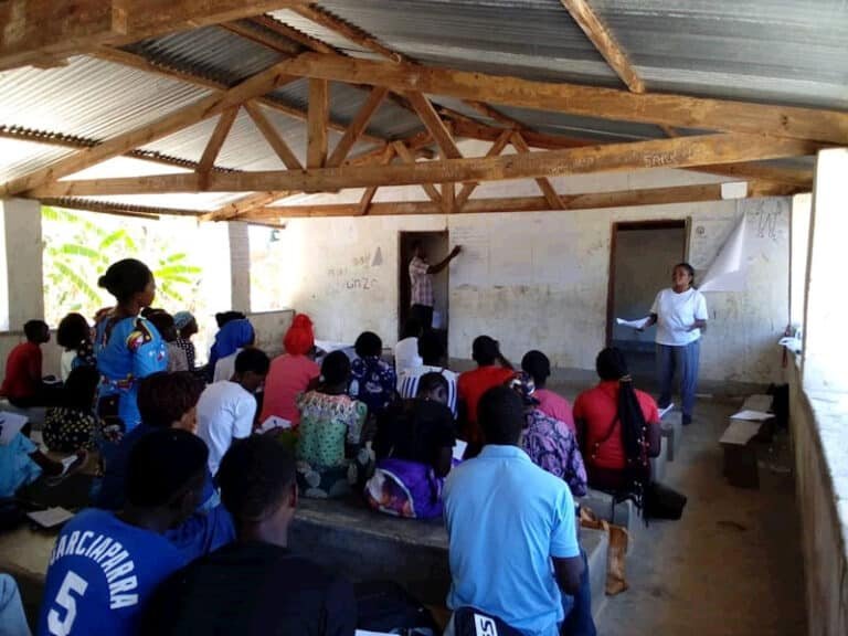 People at a business skills and marketing skills training course in Malenga Mzoma.