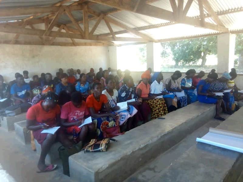 People at a business skills and marketing skills training course in Malenga Mzoma.